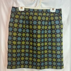 Women's Boden Blue Green Black Spotty 100% Wool Skirt Size 10L